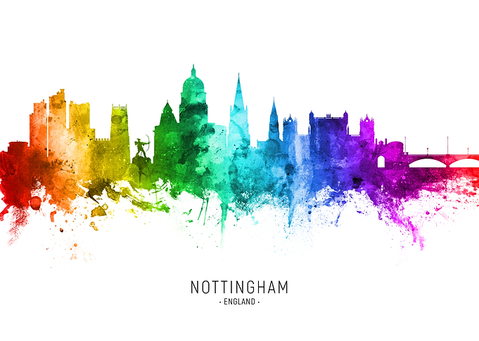 Nottingham England Skyline