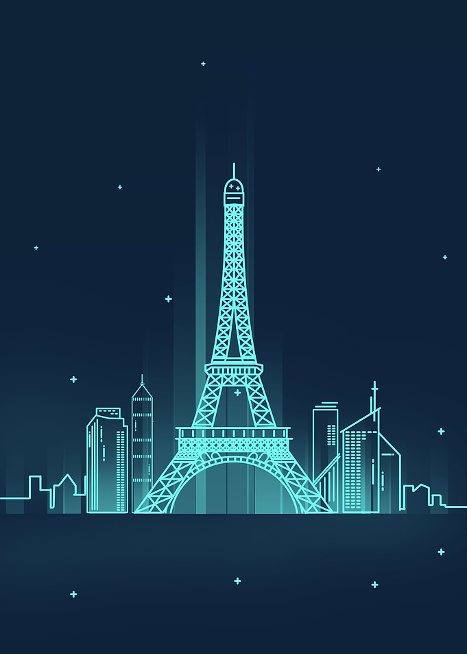 Paris Eiffel Tower neon