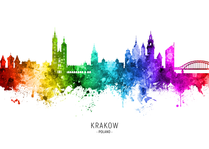 Krakow Poland Skyline