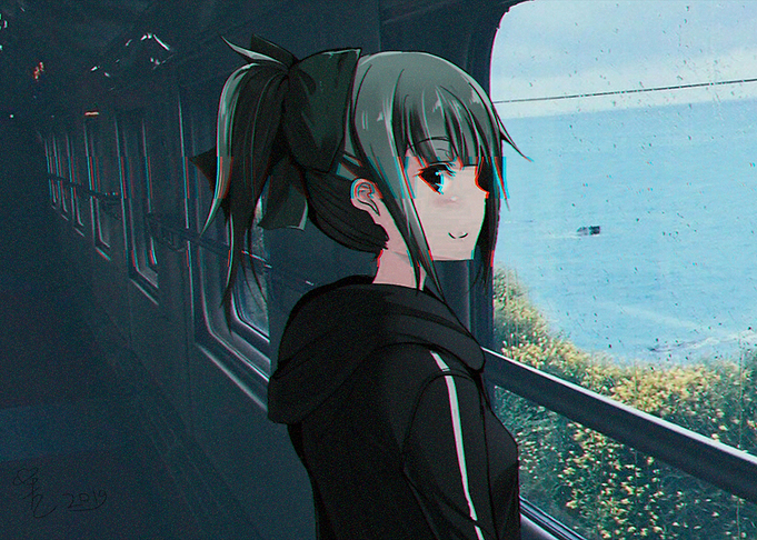 Girl looking in the window