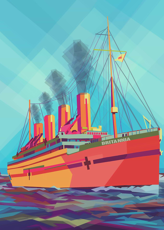 Britannic ships in pop art
