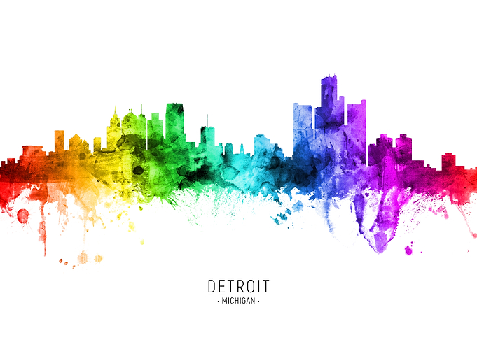Detroit Michigan Skyline