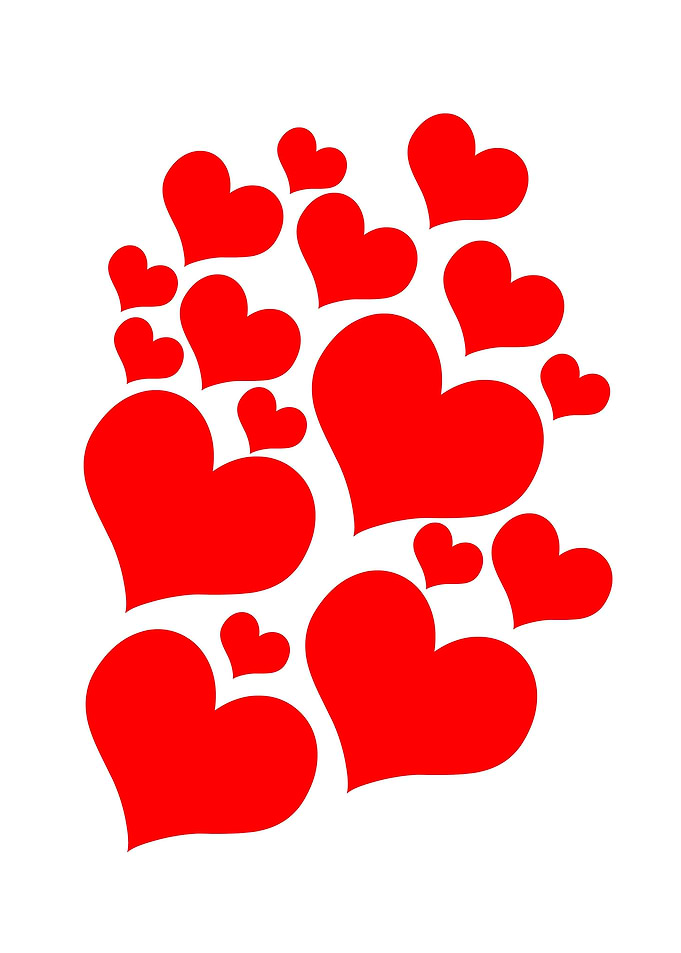 Red hearts decoration