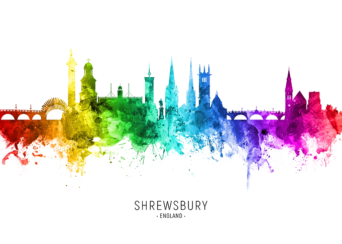 Shrewsbury England Skyline