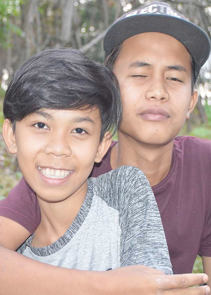 grandson and friend