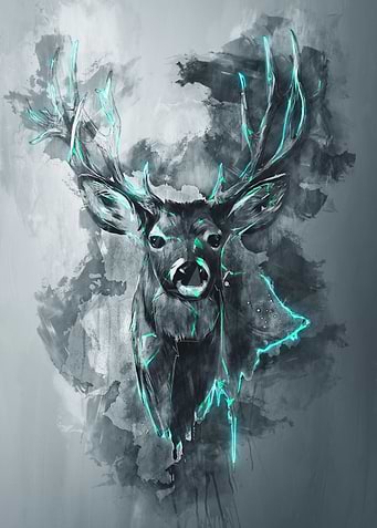 Deer digital minimal art