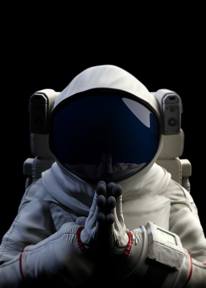 Astronaut meditating