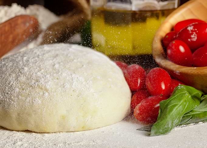 Pizza dough and ingredient