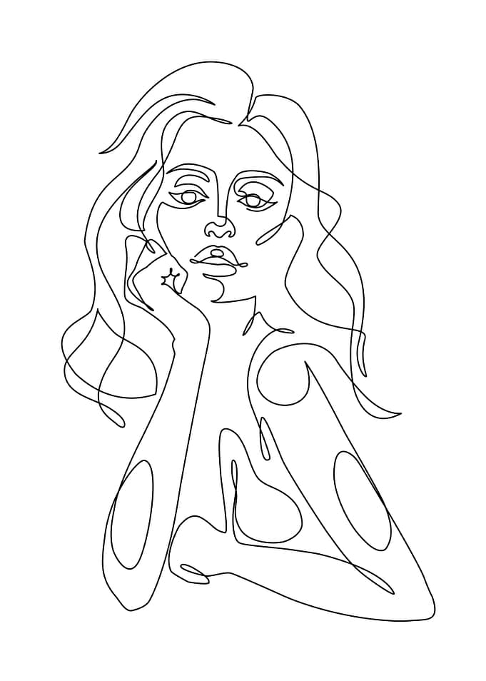 Woman one line portrait