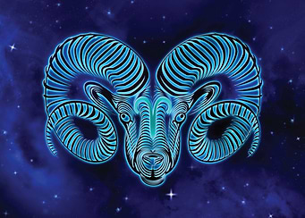 Aries Glowing in Space