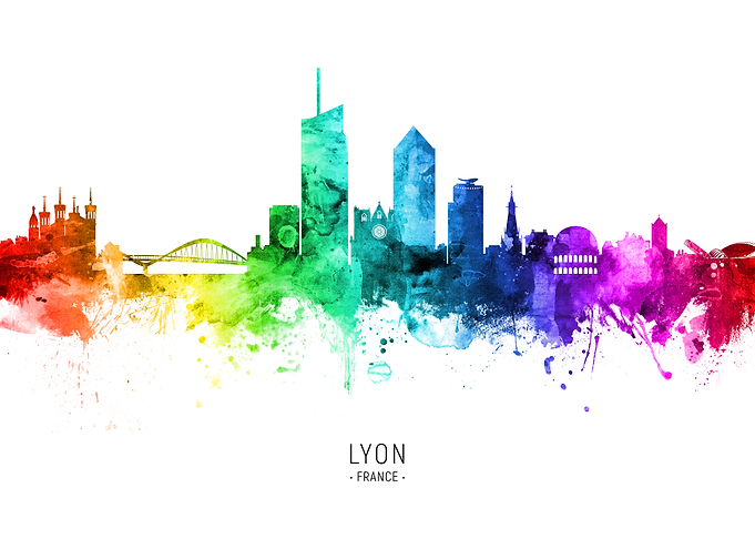 Lyon France Skyline