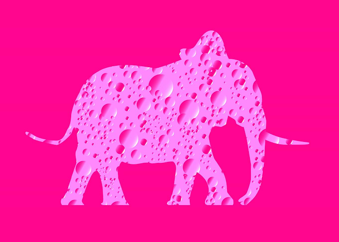 Pink Bubbles Elephant