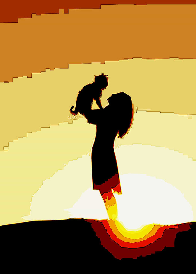a girl carry dog