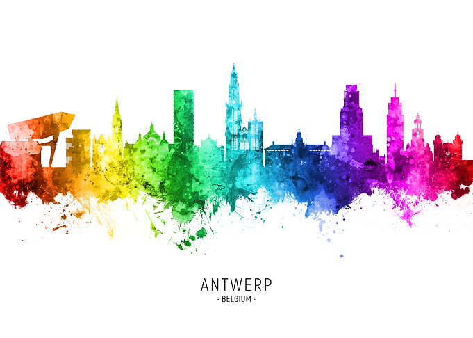 Antwerp Belgium Skyline