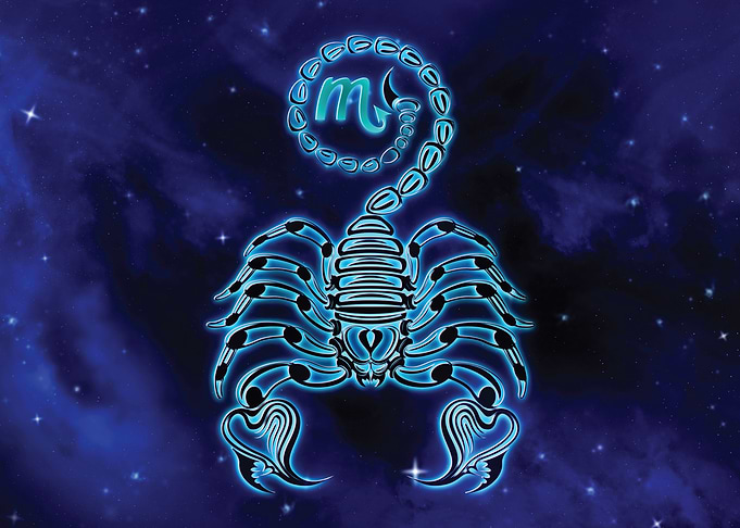 Scorpio Glowing in Space