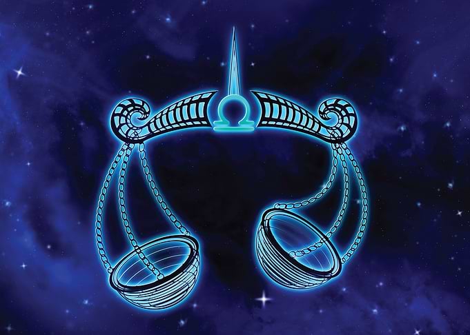 Libra Glowing in Space