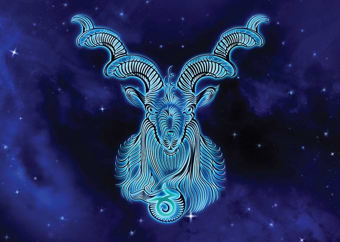 Capricorn Glowing in Space