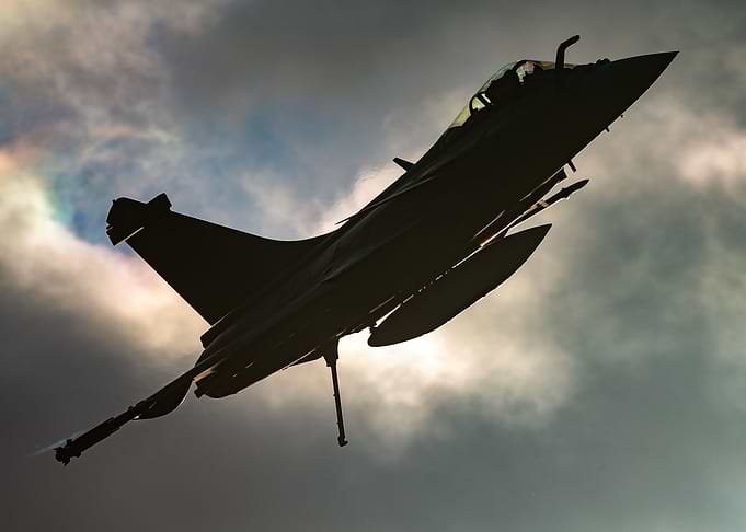 French Navy Rafale sunset