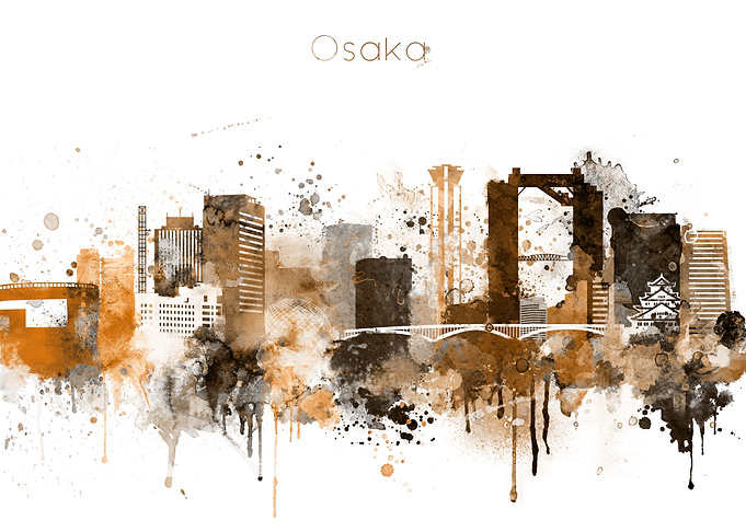 Osaka Japan Skyline