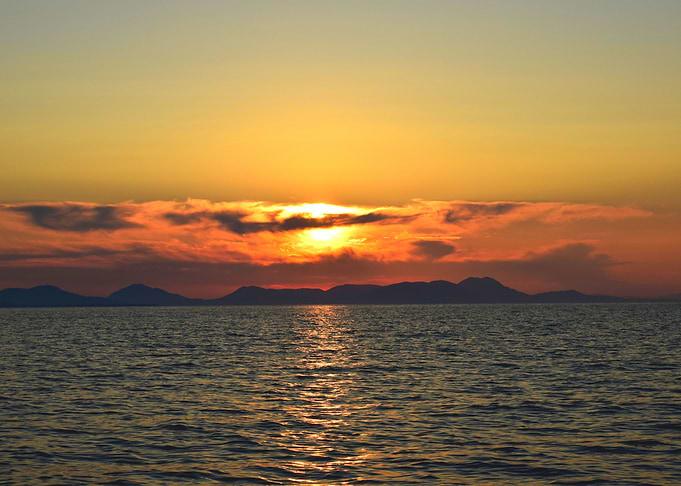 Sunset Sivota above Corfu