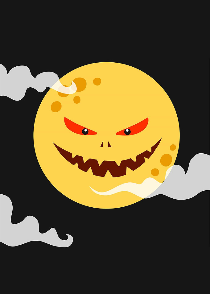 Full moon monster smile