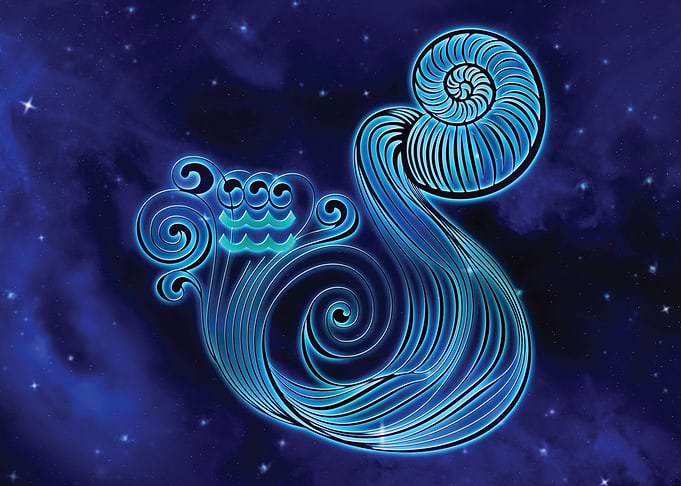 Aquarius Glowing in Space