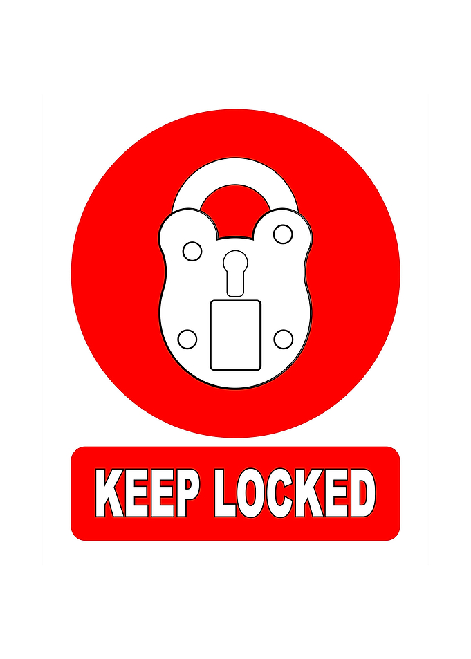 Keep Locked Padlock Sign