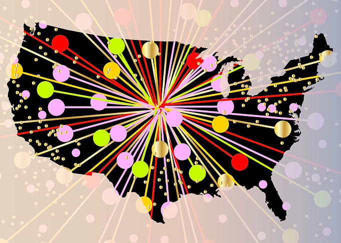 United States Map New Year