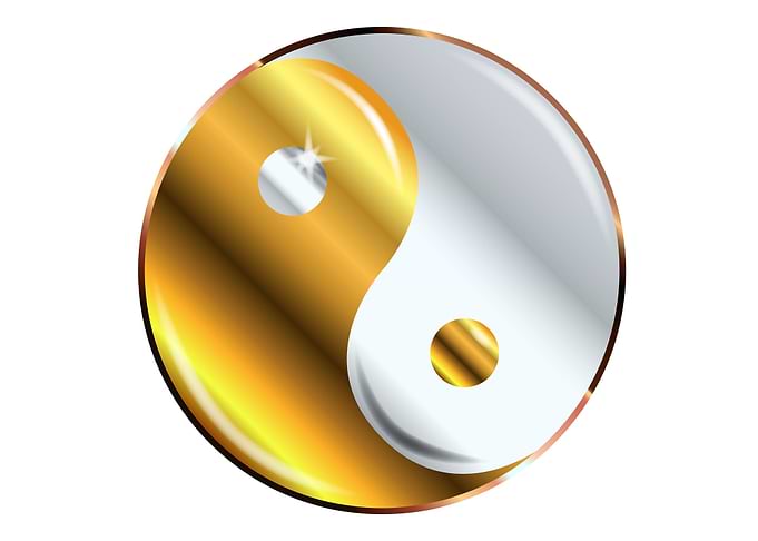 Yin and Yang Gold And Silv