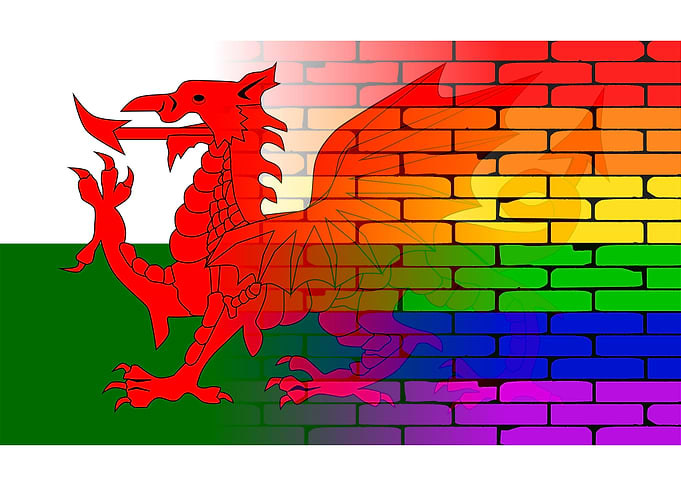 Gay Rainbow Wales Flag