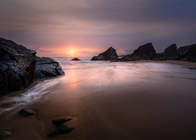 Sunset Bedruthan Steps