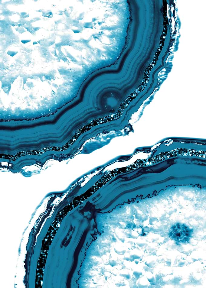 Blue Agate Glitter Glam 1