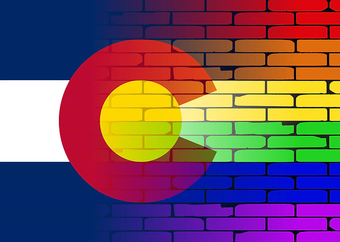 Gay Rainbow Colorado Flag