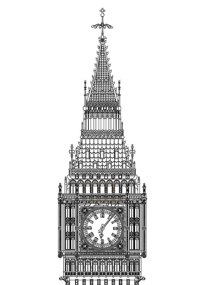 Big Ben Line Drawing