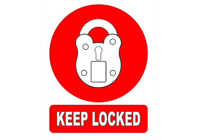 Keep Locked Padlock Sign