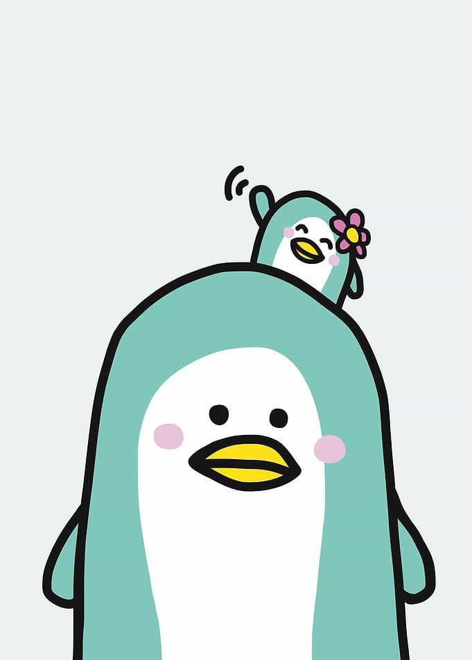 Cute couple penguin