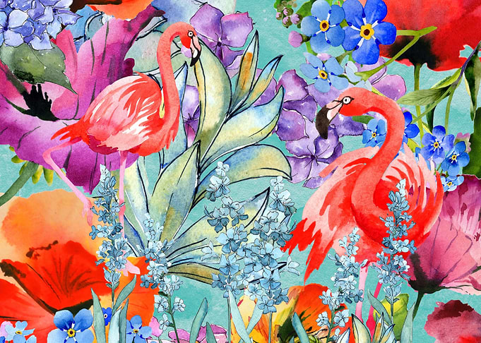 Two Flamingos