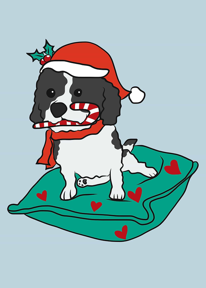 Shizu dog Santa cartoon