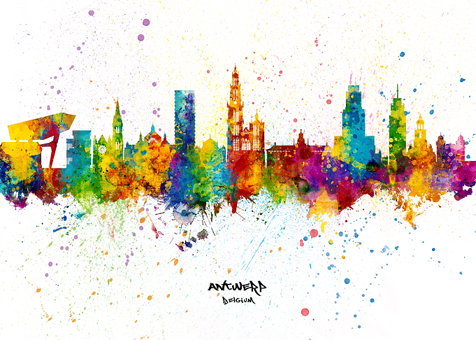 Antwerp Belgium Skyline