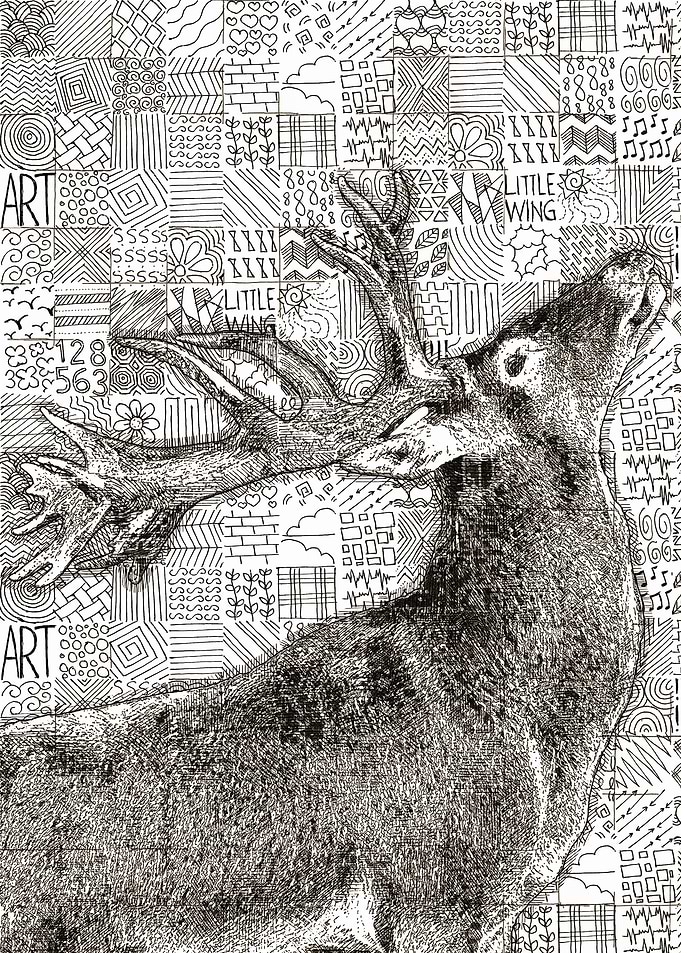 Deer doodle mosaic