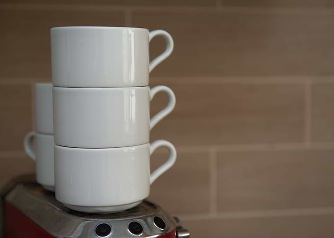 White coffee cups