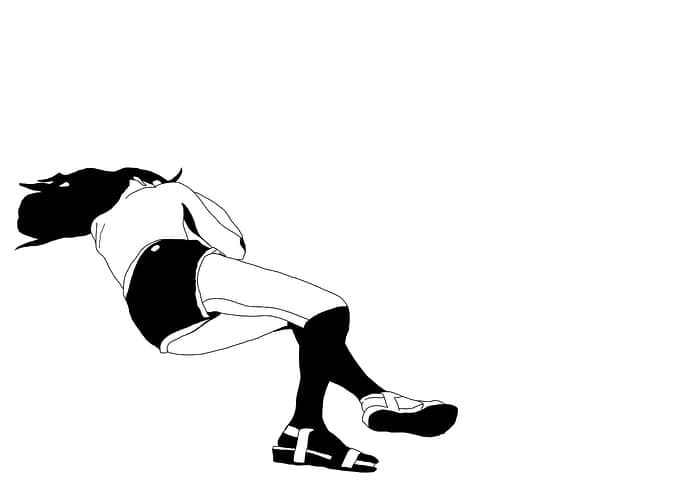 Girl lying on the groung