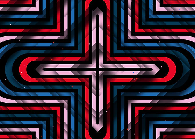 Rhombuses with cross blue