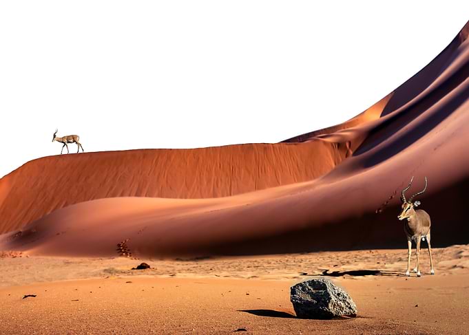 sand dunes and antelope