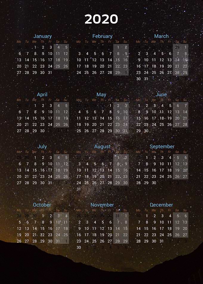 Calendar 2020 — Moon 6