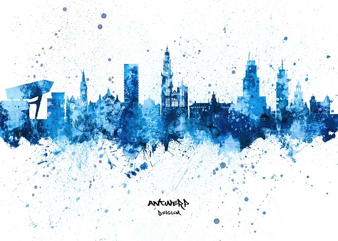 Antwerp Belgium Skyline