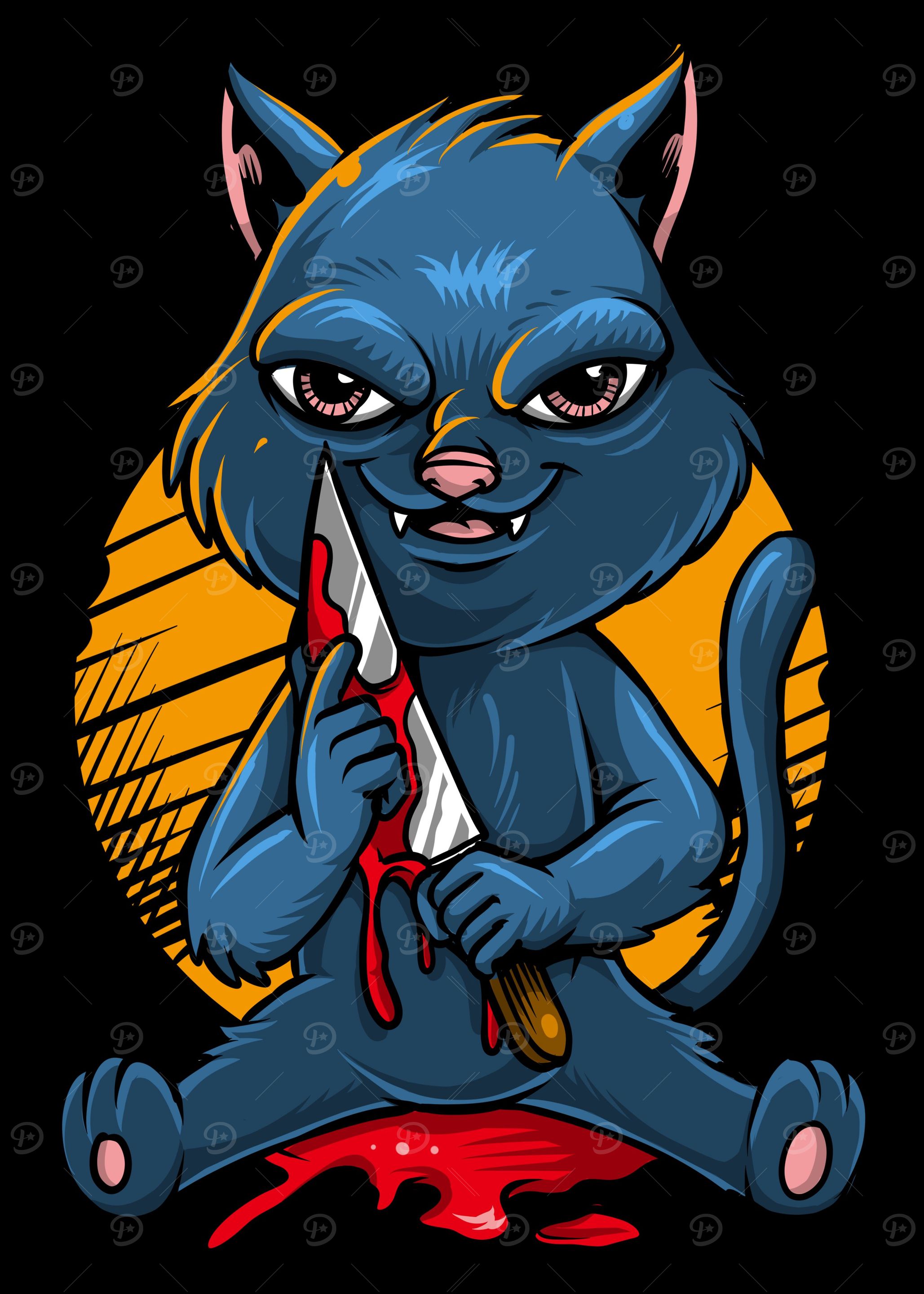 Murder Cat witj Knife