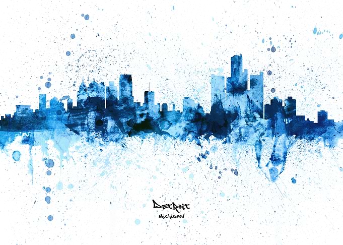 Detroit Michigan Skyline