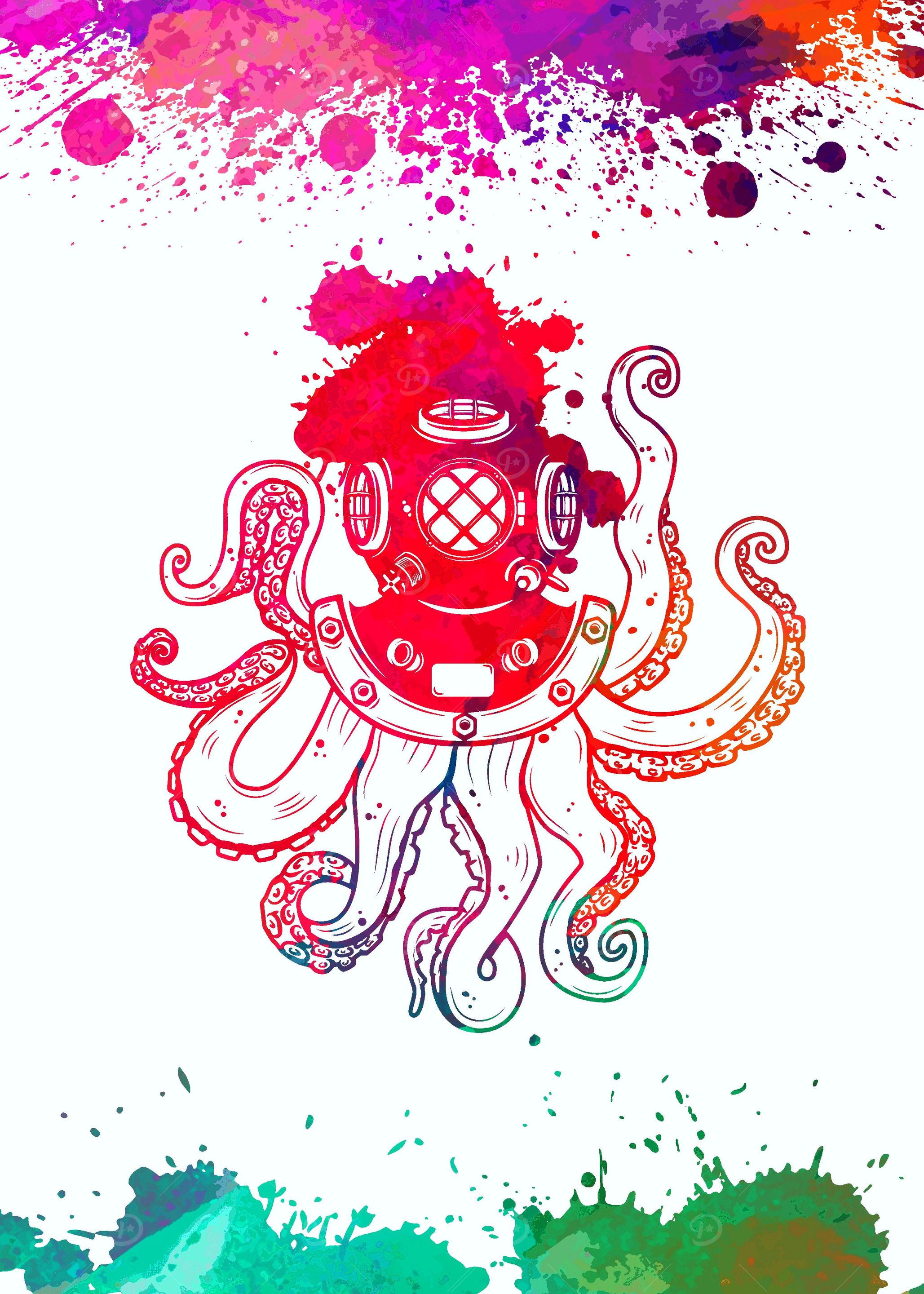 pop art octopus