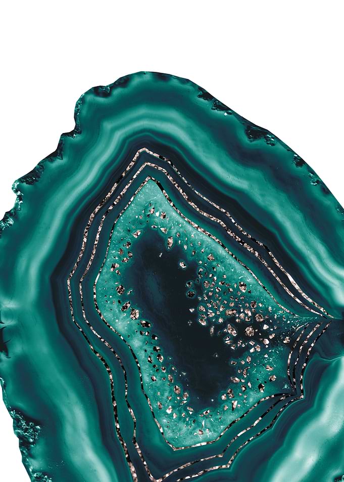 Teal Agate Rose Glitter 1